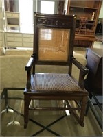 Victorian Cane Seat And Back Rocking Chair.