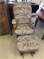 Glidemotion Oak Platform Upholstered Rocking Chair