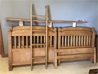 Set Of Oak Twin Beds Or Bunk Beds