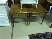 Pair Of Wooden Rectangular End Tables.