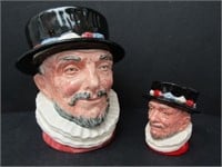 TWO ROYAL DOULTON "BEEFEATER" CHARACTER JUGS