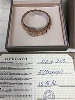 Bulgari 18K Gold & Diamond Serpenti Bracelet