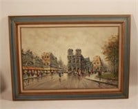 20th C "Paris - Notre Dame", Oil/Canvas Signed