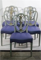 Set, Five Polychrome Adams Style Chairs