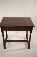 20th C Stained Oak Single Drawer Table