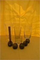 8 pcs Assorted Glass Vases