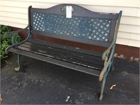 Park Bench With Cast Iron Legs, Back & Arms