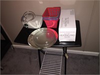Small Folding Table, 2 Baskets, Oxygen Machine,