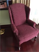 Modern Wing Back Chair With Queen Anne Legs