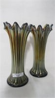 (2) - Nwood 9" Purple Thin Rib vase. Selling as a