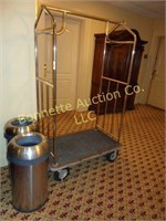 LUGGAGE CART & TWO TRASH CANS