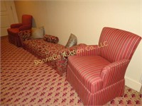 UPHOLSTERED ARM CHAIRS & UPHOLSTERED SHORT BENCH