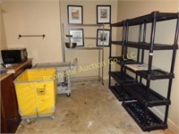 LAUNDRY CART, RUBBERMAID CART, MICROWAVE