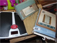 Bathroom Scale, Assorted Curtains, & Heating Pad