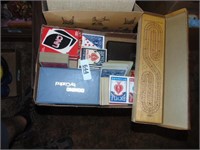 Assorted Playing Cards, Dominos, Cribbage