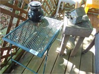 Metal Outdoor Table & Wood Table