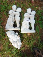 (3) Plaster Statues - (2) Broken