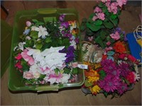 Assorted Flowers w/ (2) Small Totes - (1) Lid