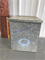 Vintage galvanized doorstep milk box