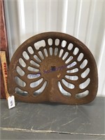 Champion cast iron seat, chip out, 19" across