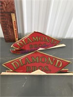 Diamond Bros. Economy Food Stores decals, pair,