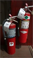 2 Fire Extinguishers-JL Industries, Amerex-21"H