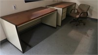 Office Desk w/6 Drawers, Table & Chair