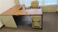 Corner Desk w/4 Drawers-5'x45"x30"Dx30"H
