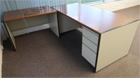 Corner Desk w/6 Drawers-6'3"x45", 30"Dx30"H