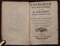 [Bibliophilia]  Catalogue of Falconet, 1763