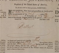 Thomas Jefferson & J. Madison SIGNED Passport