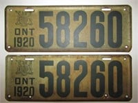 1920 ONTARIO LICENCE PLATE SET