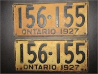 1927 ONTARIO LICENCE PLATE SET