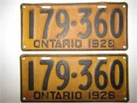 1928 ONTARIO LICENCE PLATE SET