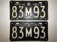 1950 ONTARIO LICENCE PLATE SET