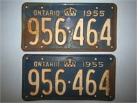 1955 ONTARIO LICENCE PLATE SET