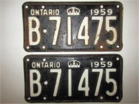 1959 ONTARIO LICENCE PLATE SET
