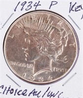 Coin 1934 United States Peace Silver Dollar AU
