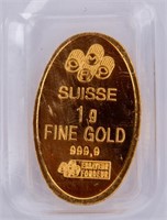 Coin 1 Gram PAMP Certified Gold Bar