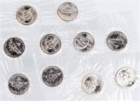 Coin (10) 1982 Silver Washington Half Dollars BU
