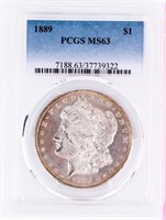 Coin 1889 Morgan Silver Dollar PCGS MS63 (DMPL)