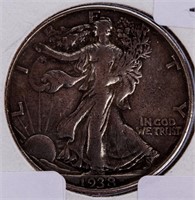 Coin 1938-D Walking Liberty Half Dollar Very Fine