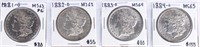 Coin 4 Morgan Silver $ 1881-O, 82-O, 83-O & 84-O