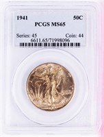 Coin 1941 Walking Liberty Half Dollar PCGS :MS65
