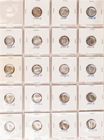 Coin 19 United States Mercury Dimes Good to XF