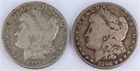 Coin 2 Morgan Silver Dollars 1892-S & 1896-S