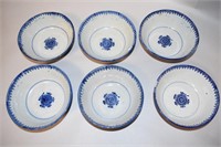 (6)  Chinese blue & White Porcelain Bowls