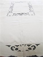 VINTAGE LINEN CUTWORK TABLECLOTH/NAPKINS