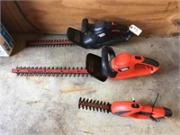 Two B&D Electric Hedge Trimmers And One