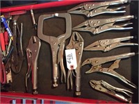 Drawer of Lock Grip Pliers & Clamps